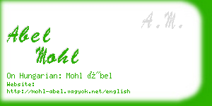 abel mohl business card